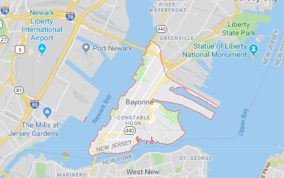 how far is bayonne nj from nyc